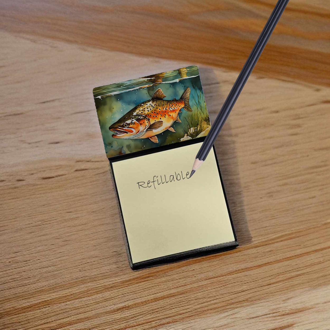 Brown Trout Sticky Note Holder