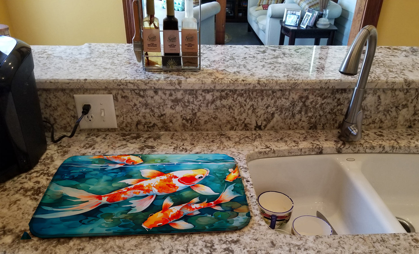 Koi Fish Dish Drying Mat