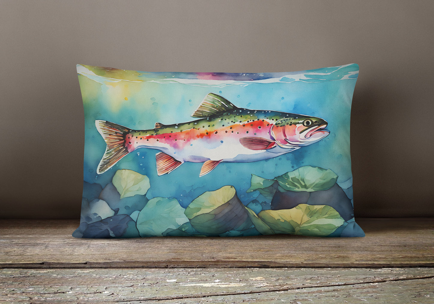 Rainbow Trout Throw Pillow