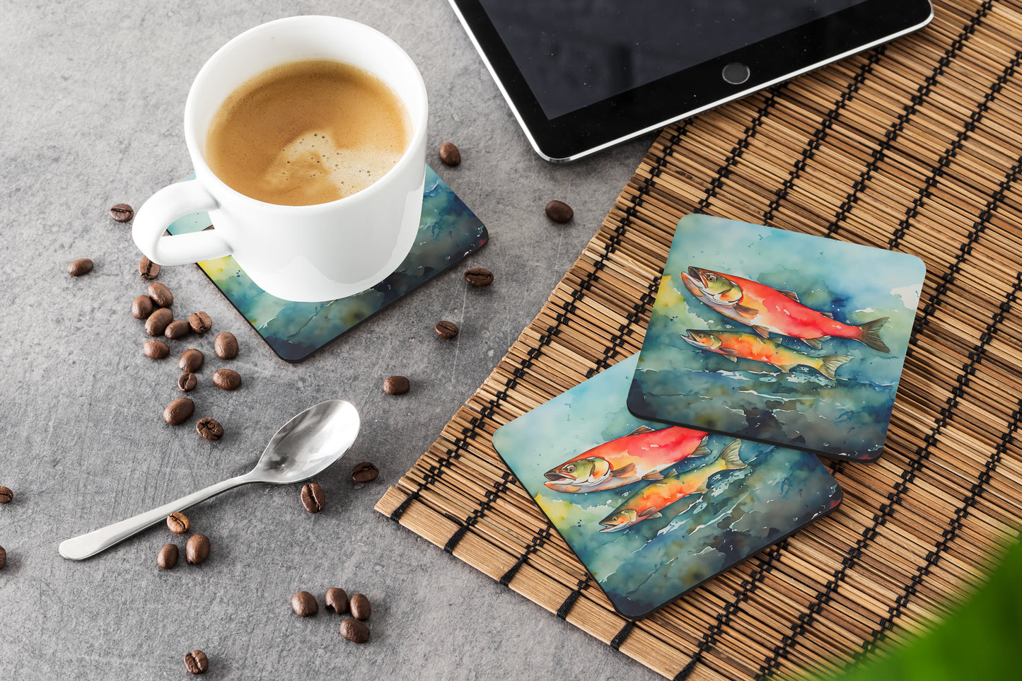 Salmon Foam Coasters