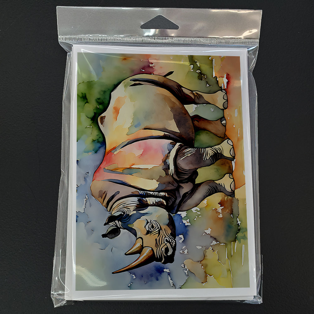 Rhinoceros Greeting Cards Pack of 8