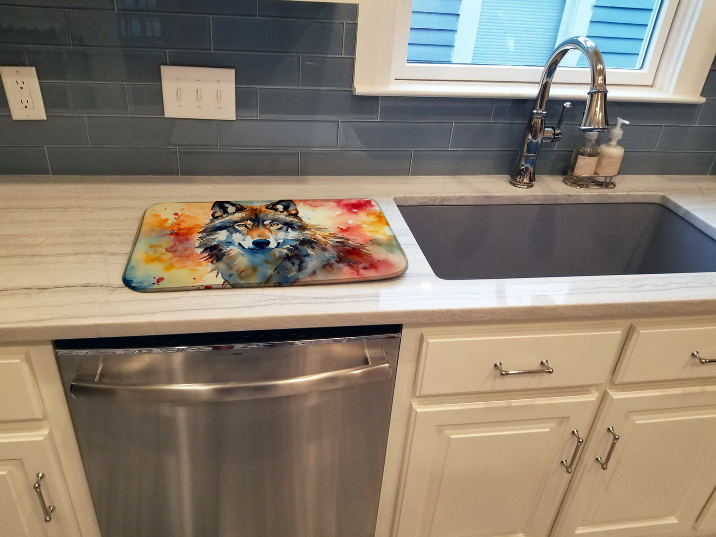 Wolves Wolf Dish Drying Mat
