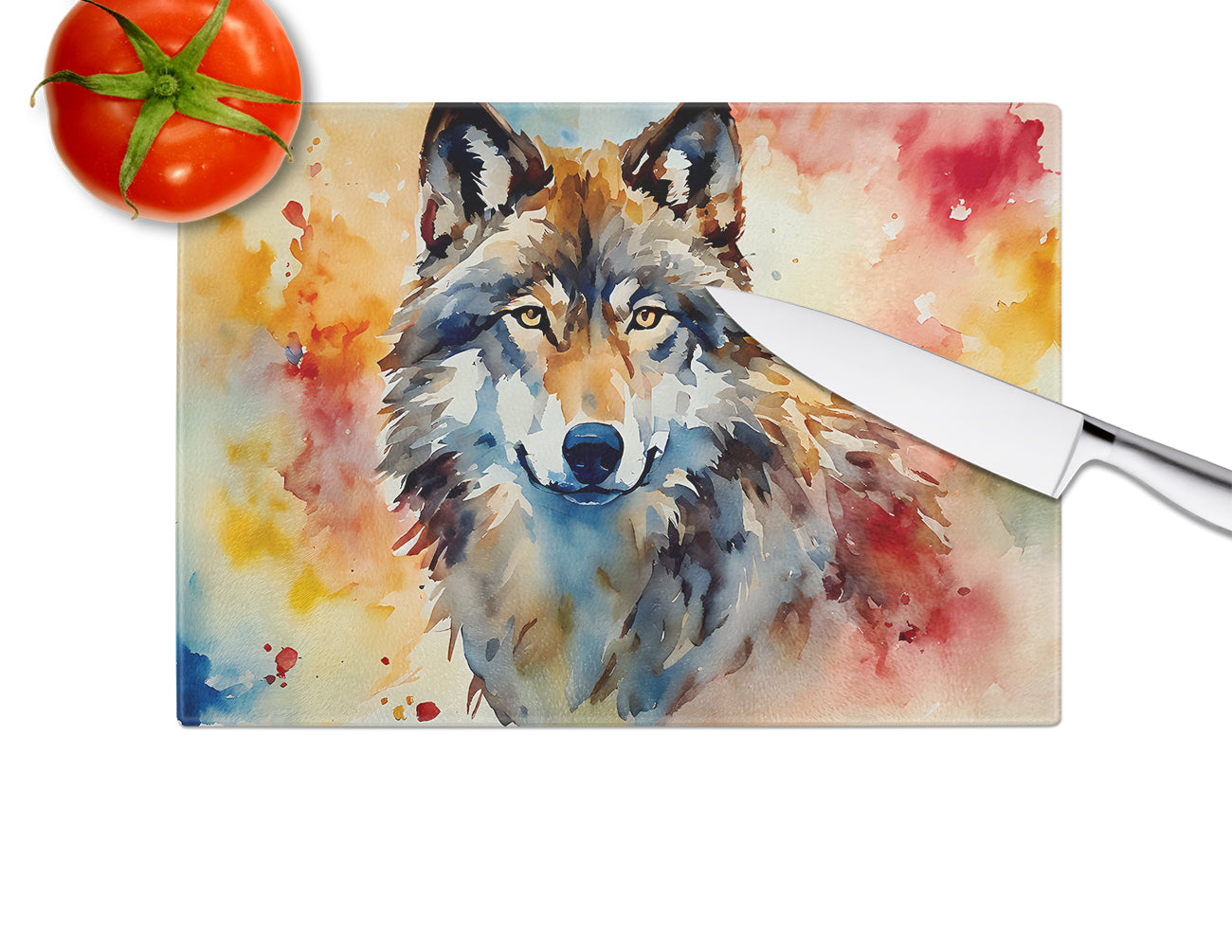 Wolves Wolf Glass Cutting Board