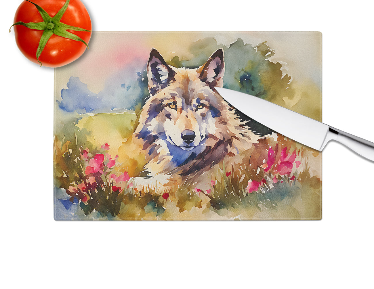 Wolves Wolf Glass Cutting Board