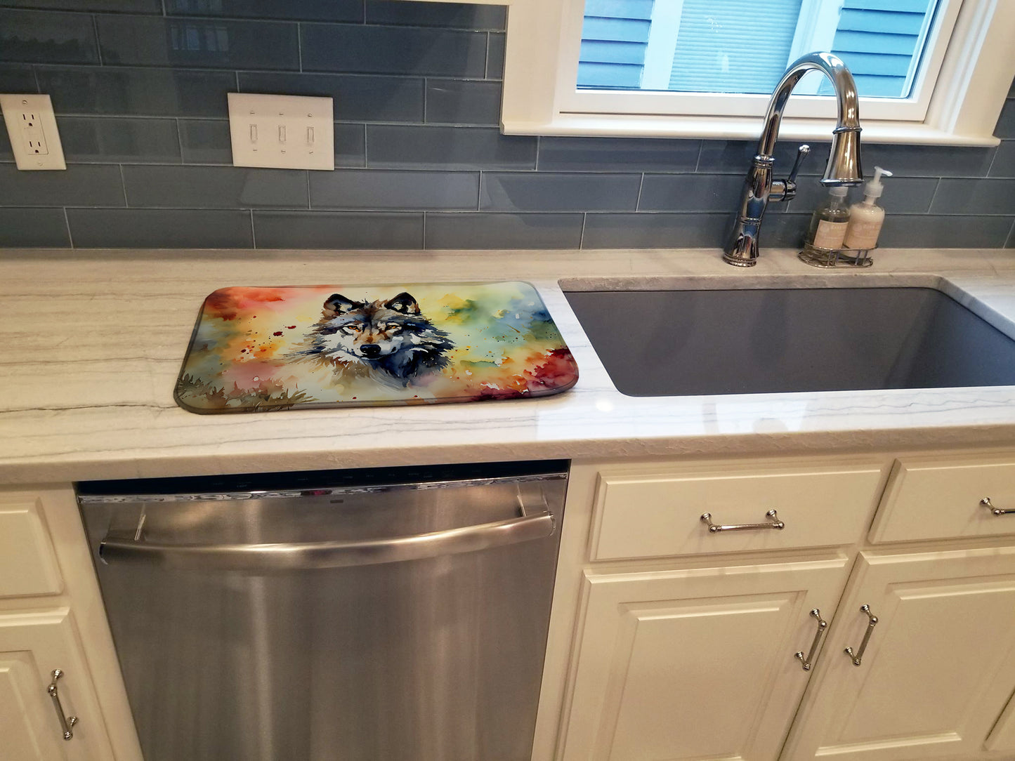 Wolves Wolf Dish Drying Mat