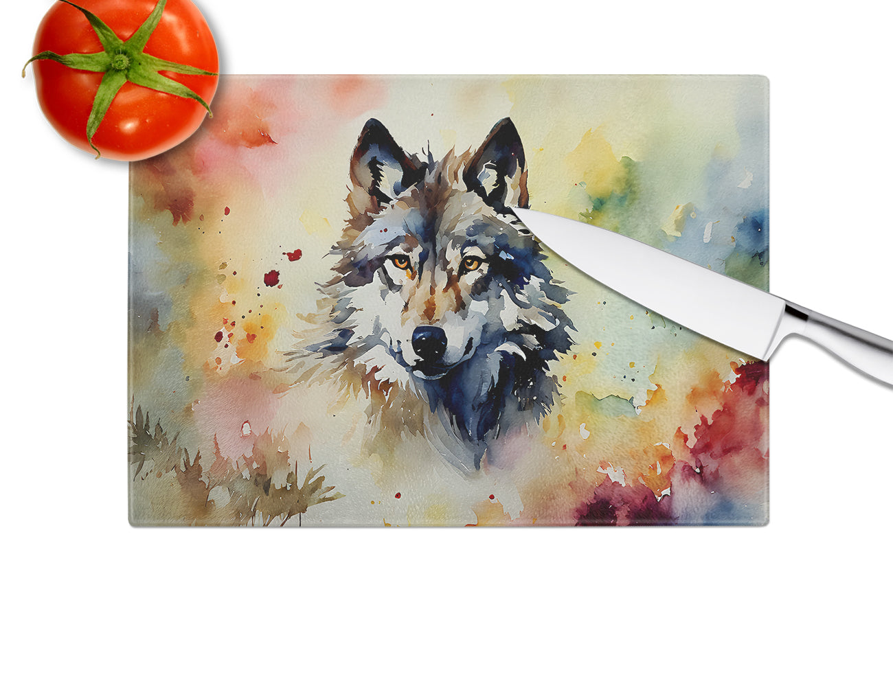 Wolves Wolf Glass Cutting Board