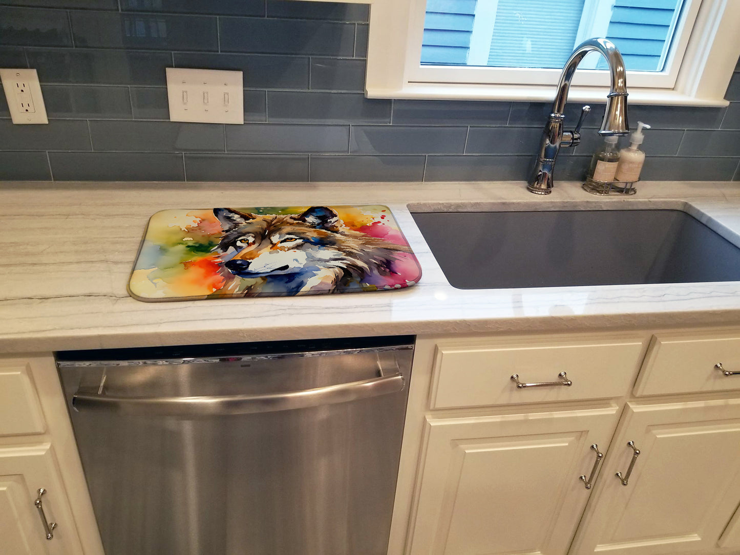 Wolves Wolf Dish Drying Mat