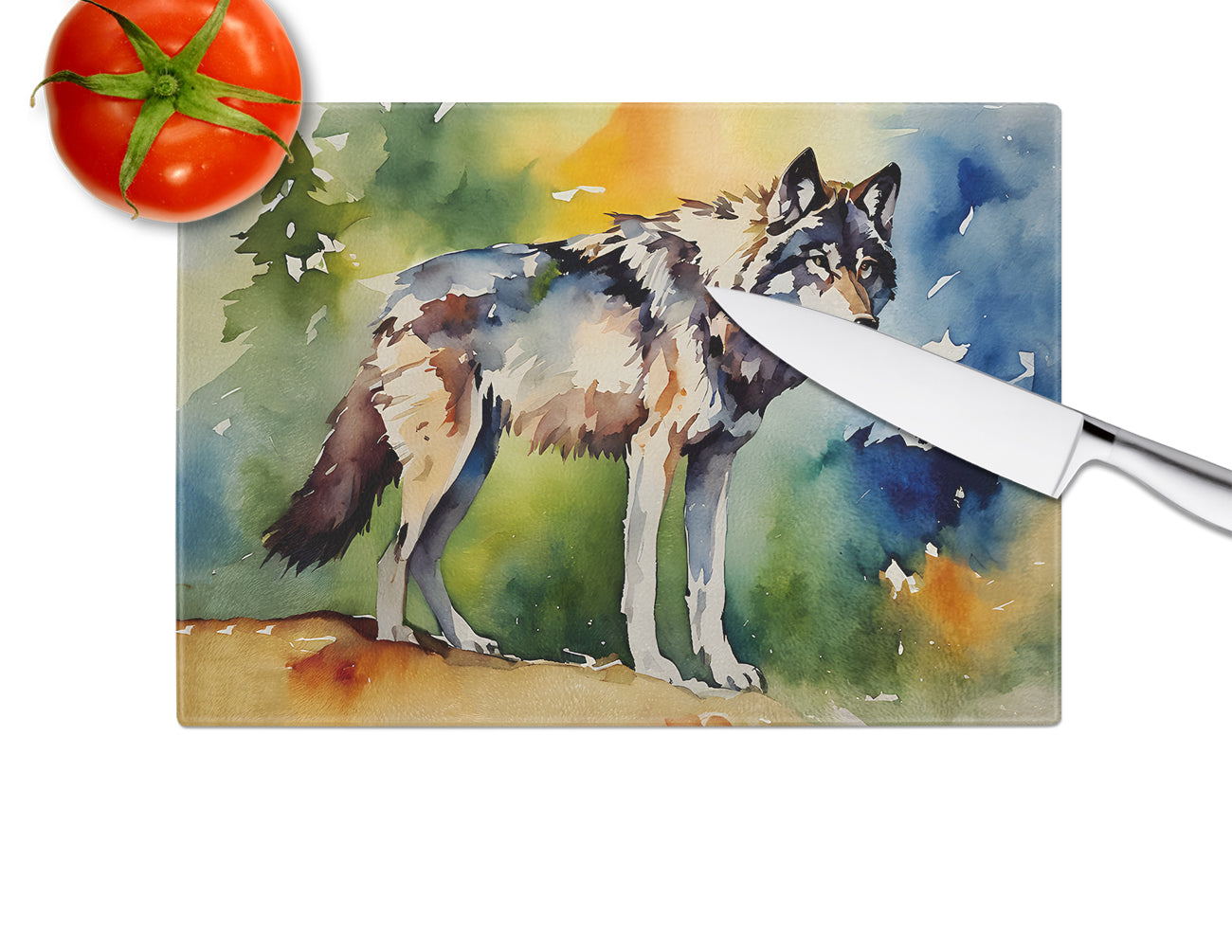 Wolves Wolf Glass Cutting Board