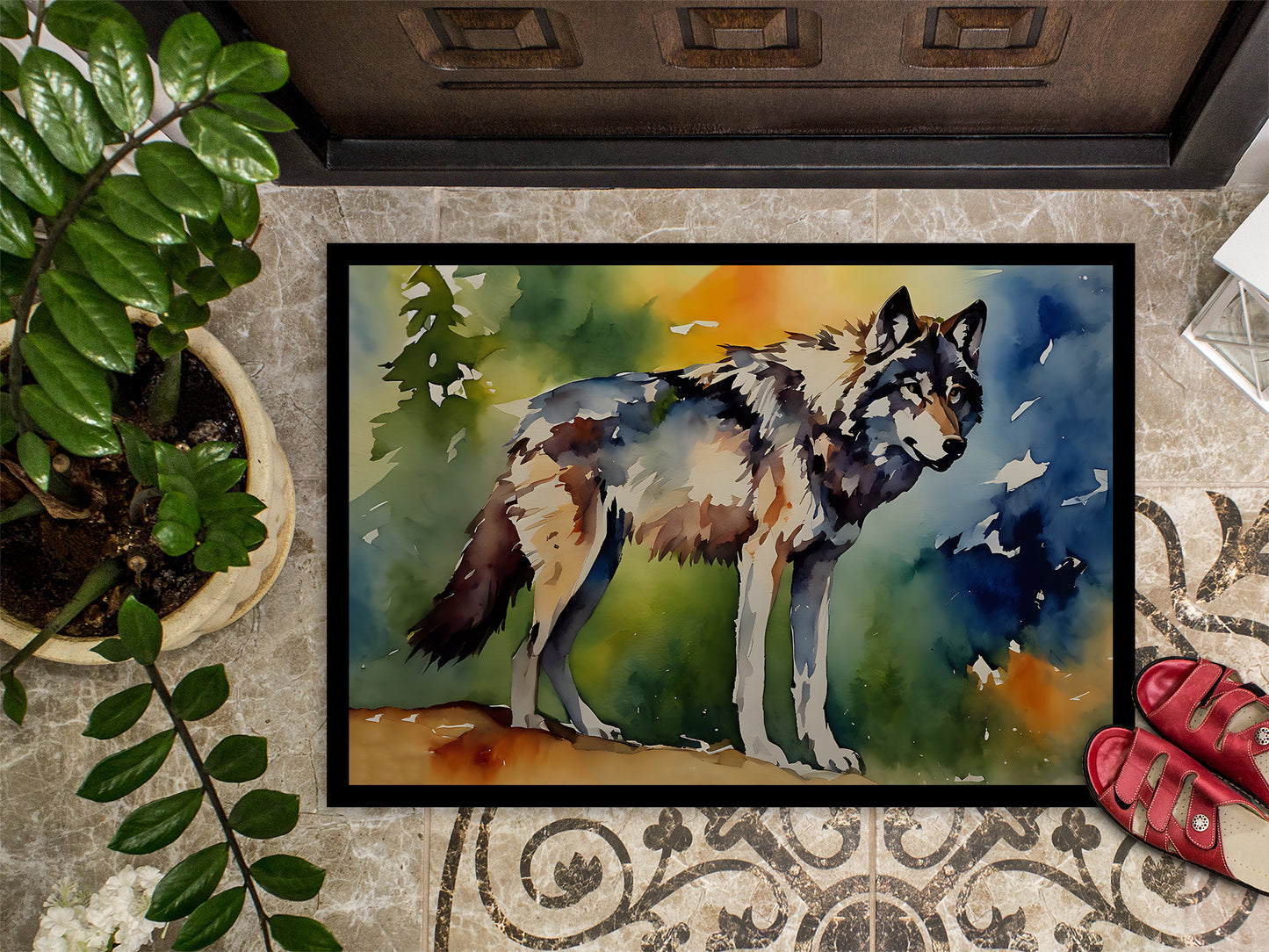 Wolves Wolf Doormat