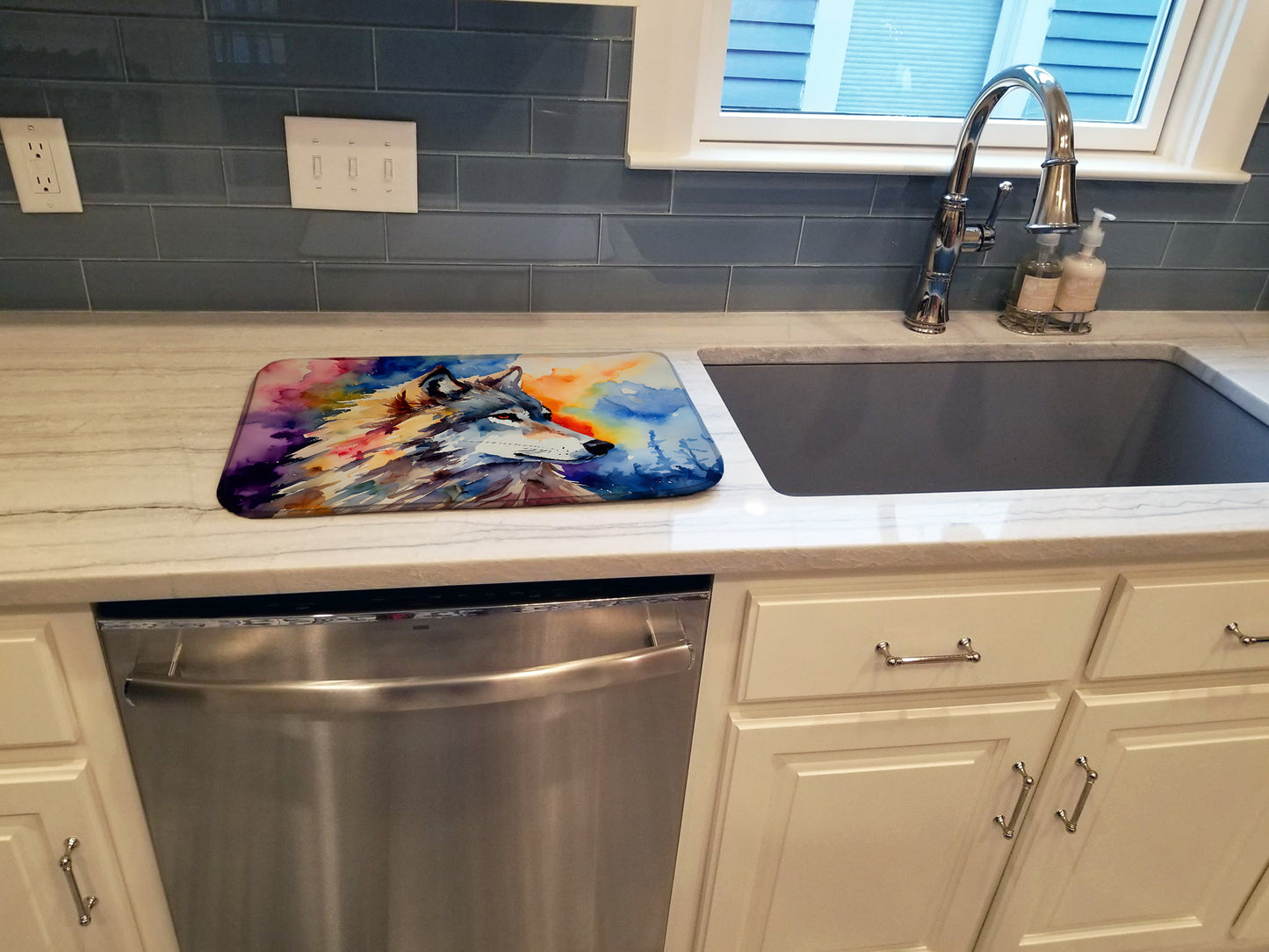 Wolves Wolf Dish Drying Mat