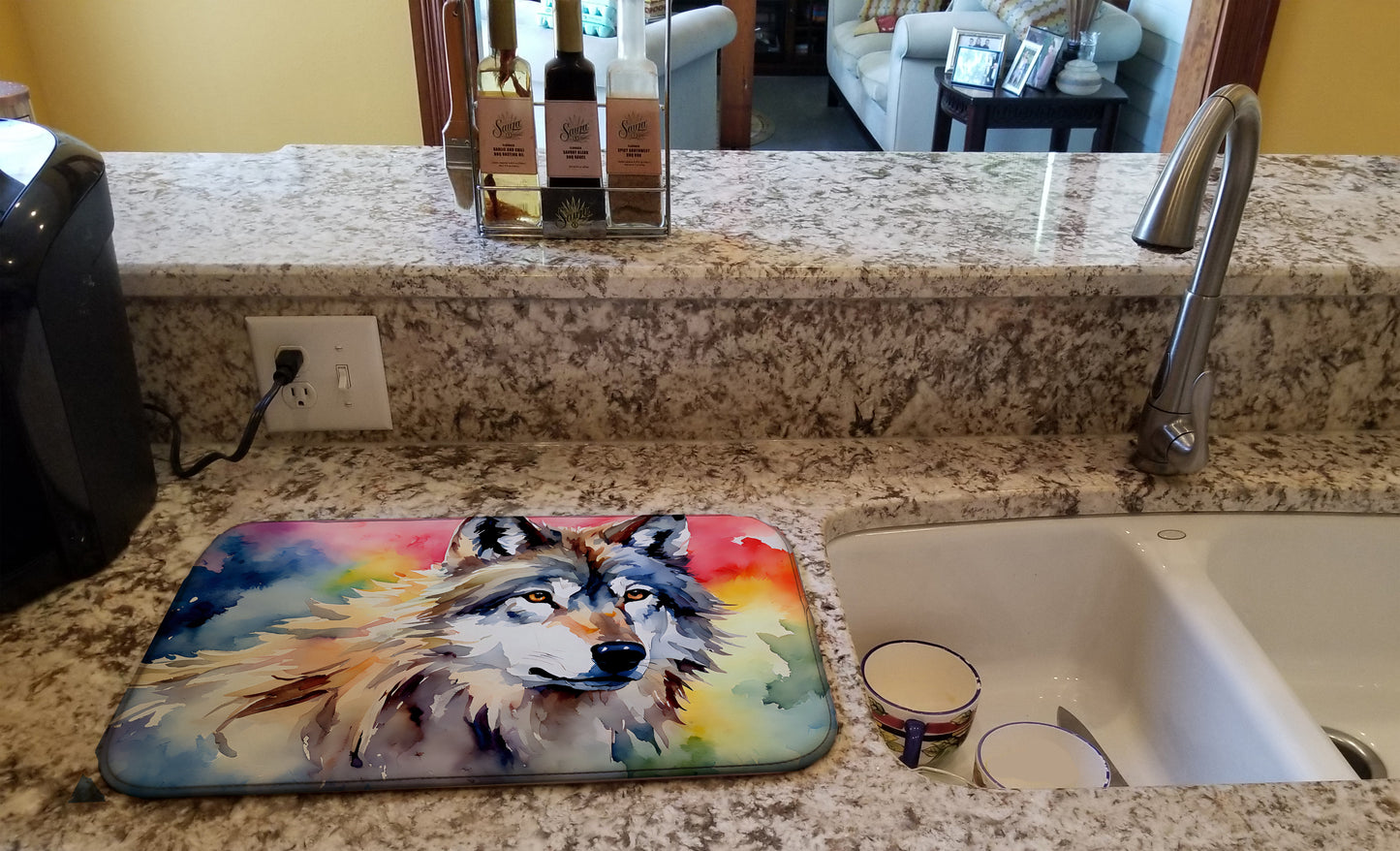 Wolves Wolf Dish Drying Mat