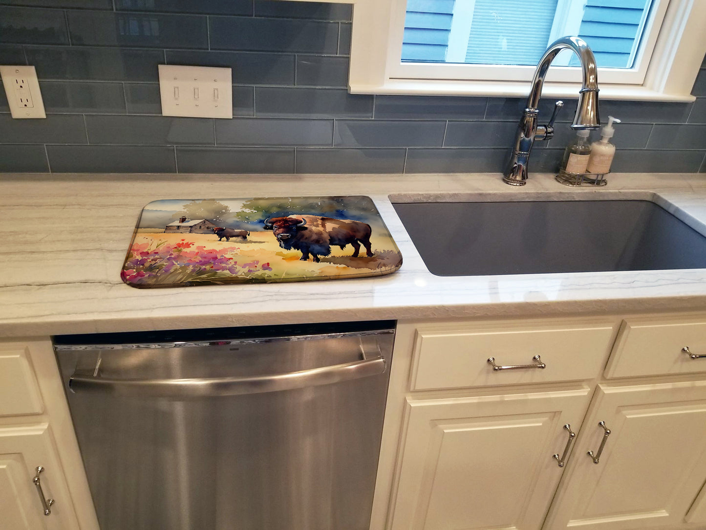 Wood Bison Dish Drying Mat