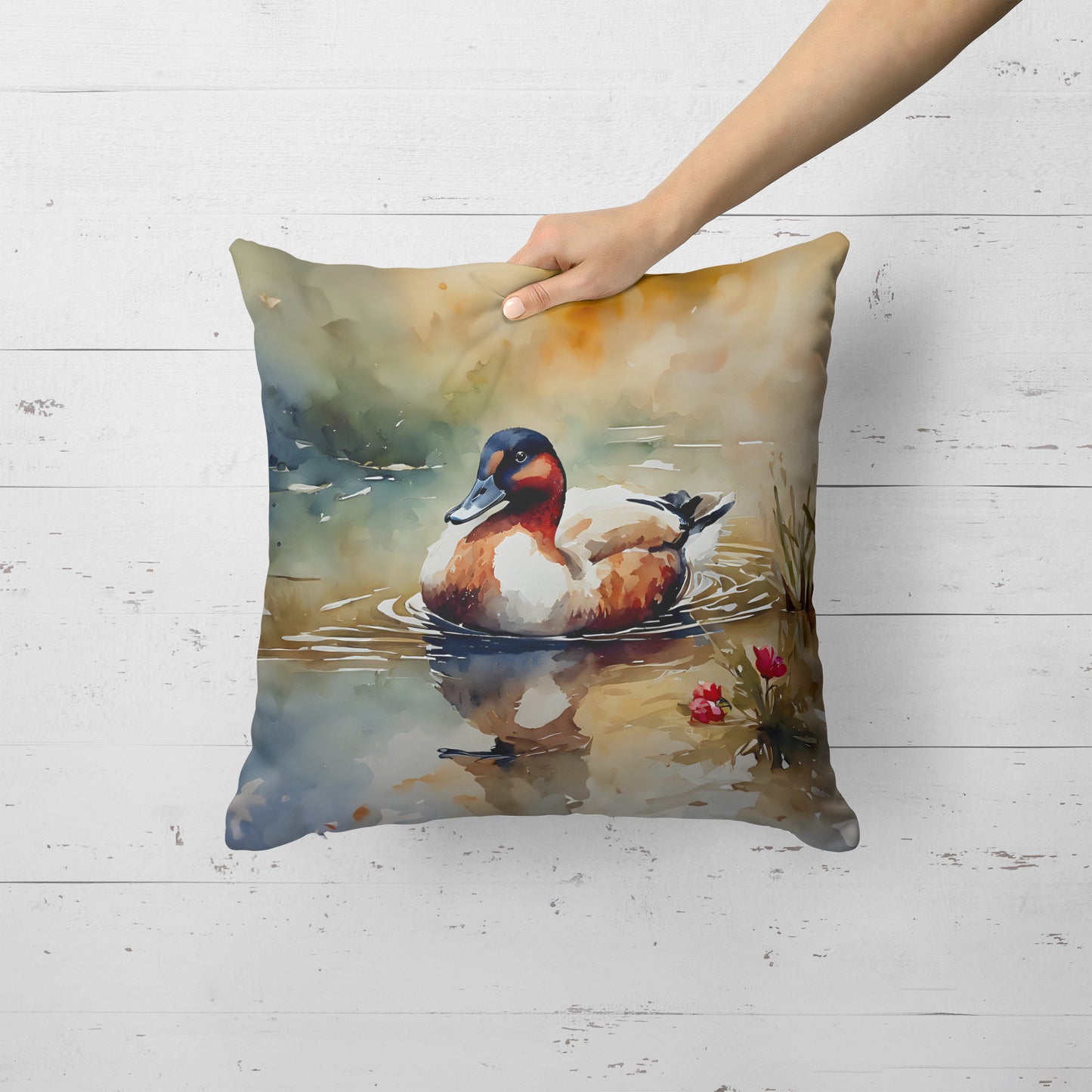Canvasback Throw Pillow