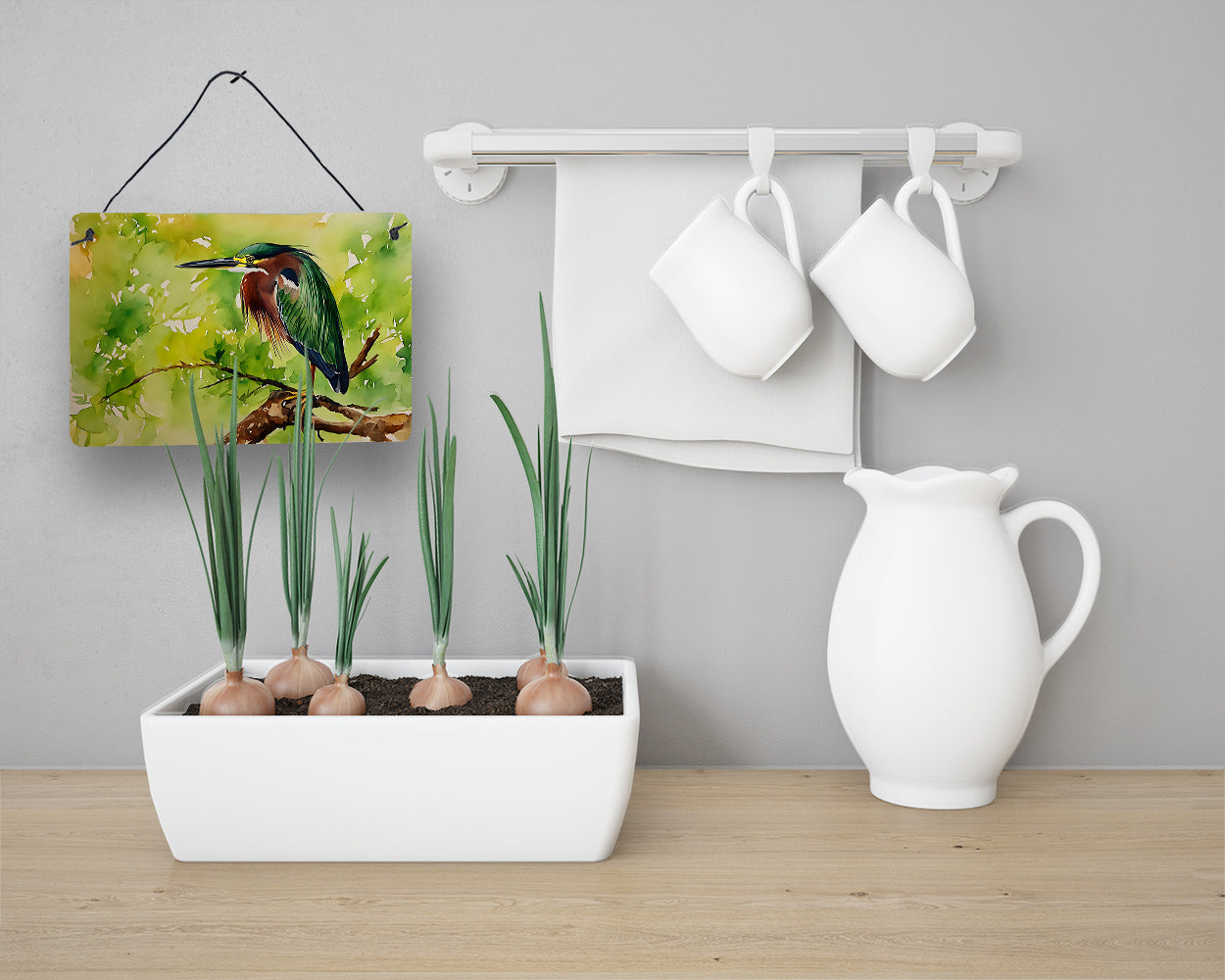 Green Heron Wall or Door Hanging Prints