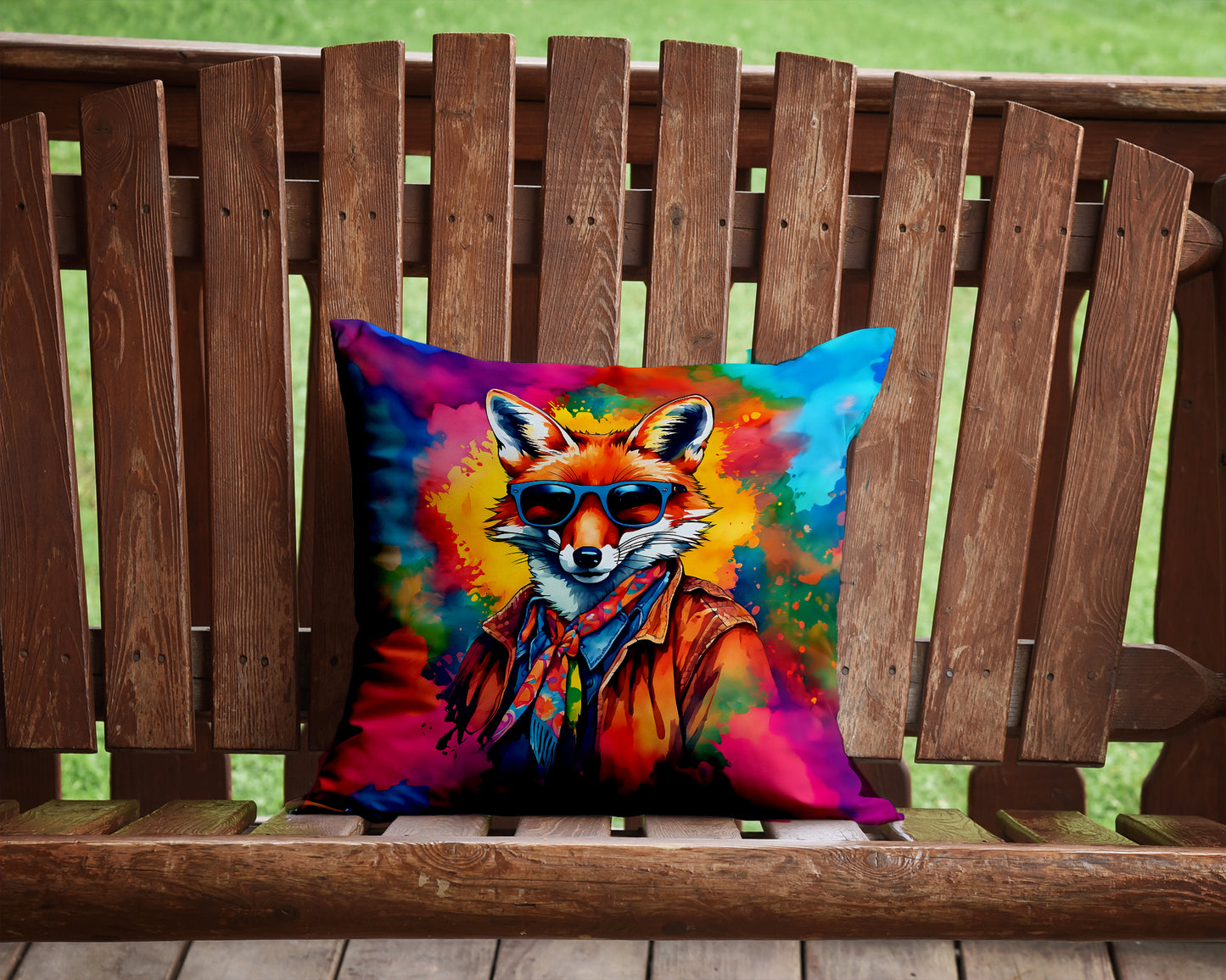 Hippie Animal Fox Throw Pillow