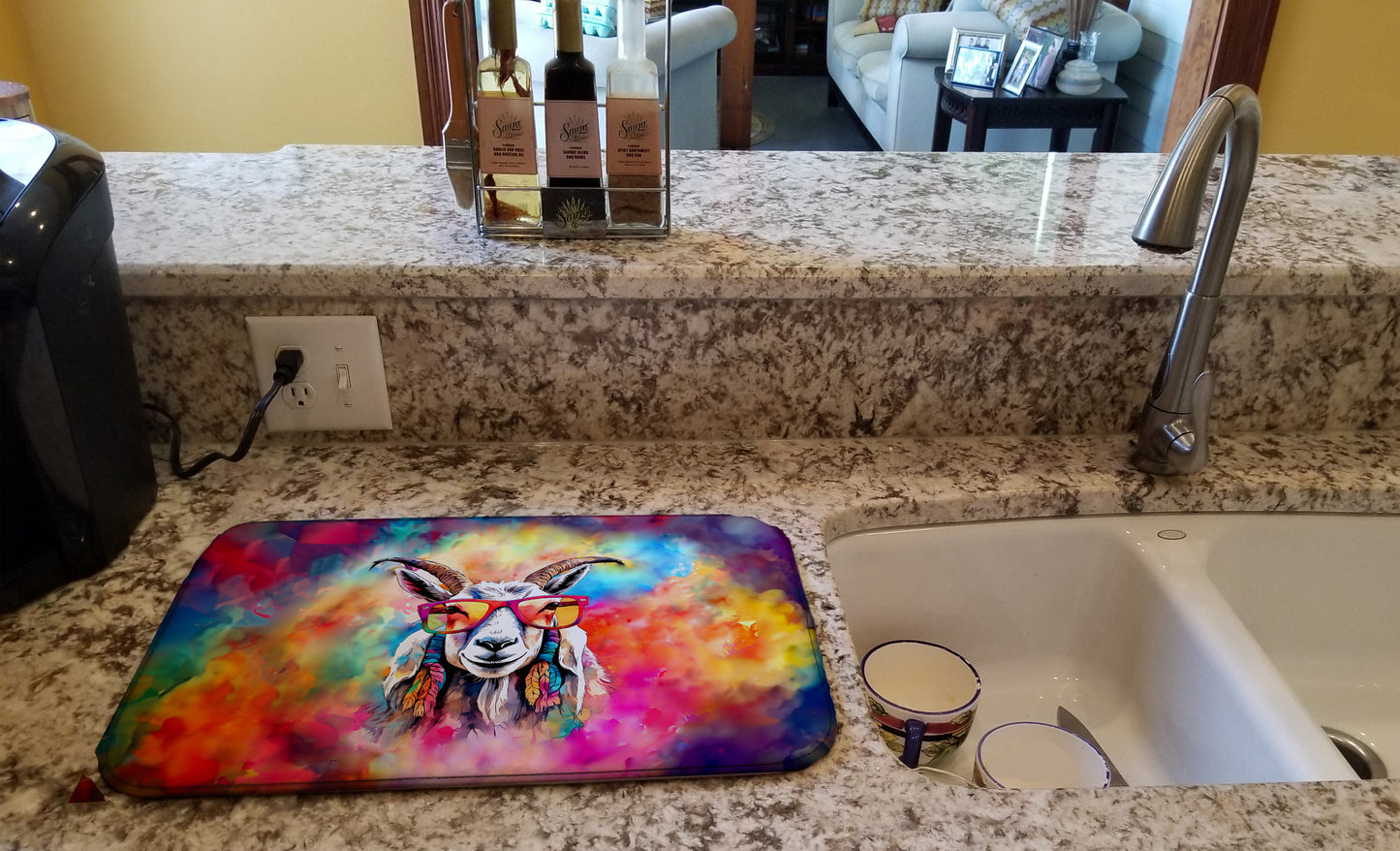 Hippie Animal Goat Dish Drying Mat