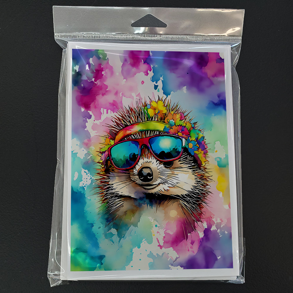 Hippie Animal Hedgehog Greeting Cards Pack of 8