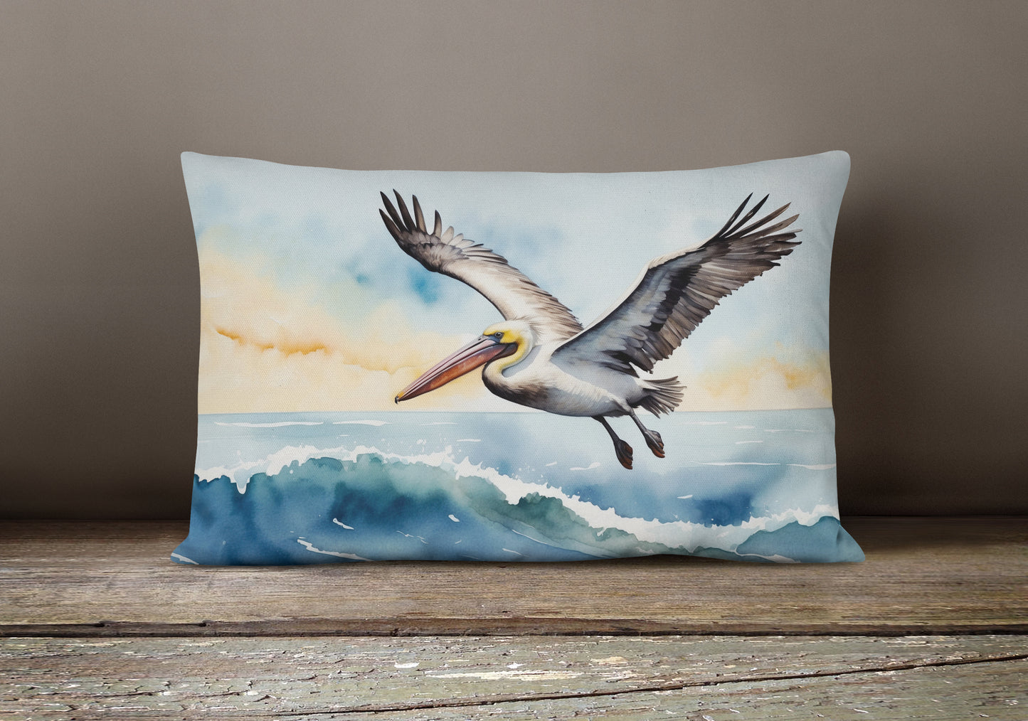 Pelican Soaring Throw Pillow