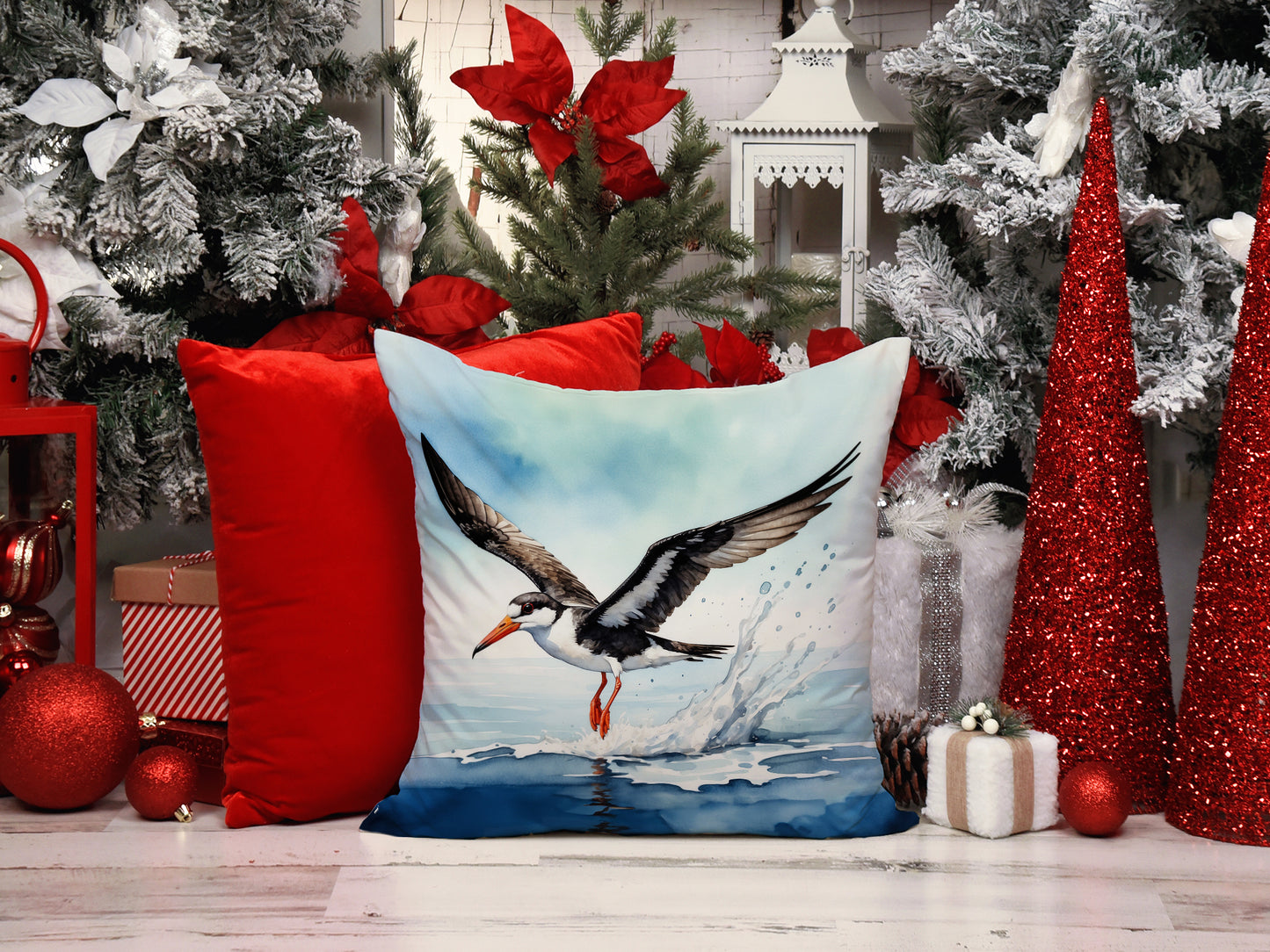Black Skimmer Throw Pillow