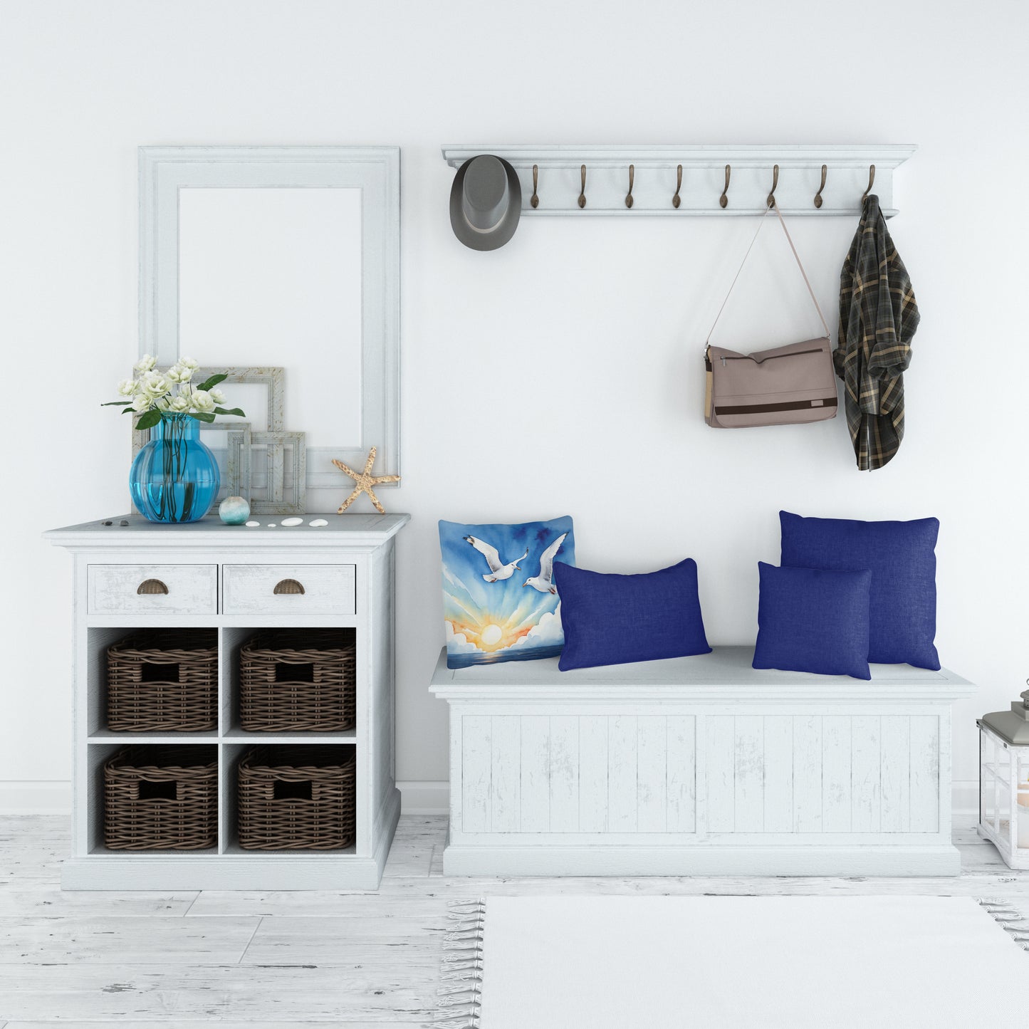 Gulls Soaring High Throw Pillow