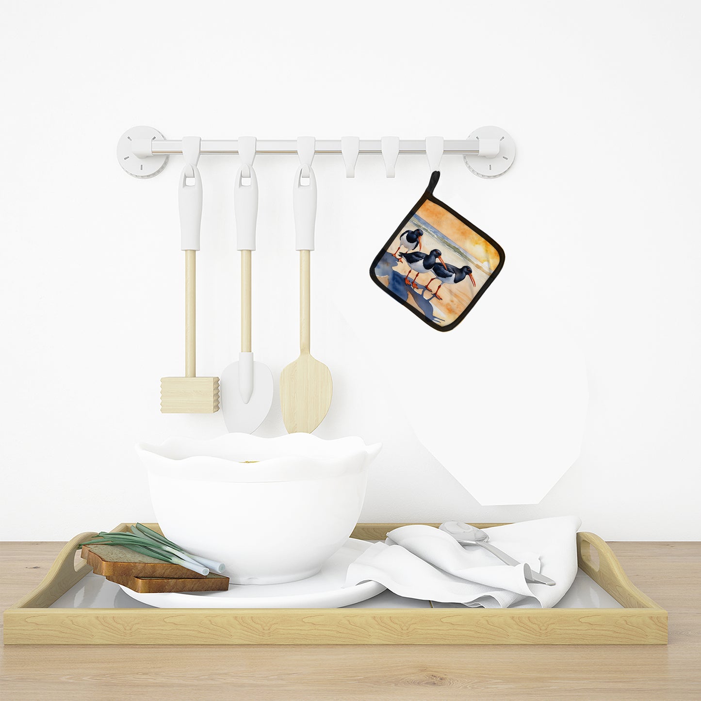 Oystercatchers Foraging Pair of Pot Holders