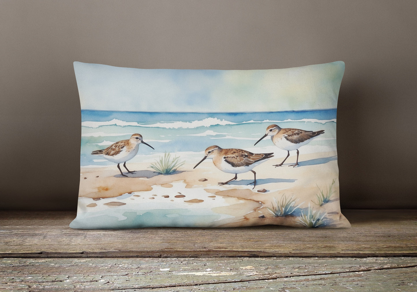 Sandpipers Hunting Throw Pillow