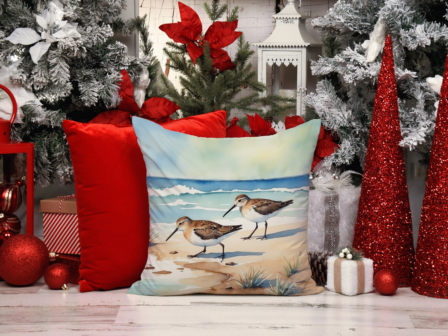 Sandpipers Hunting Throw Pillow