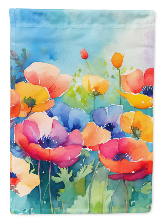 Buy this Anemones in Watercolor House Flag