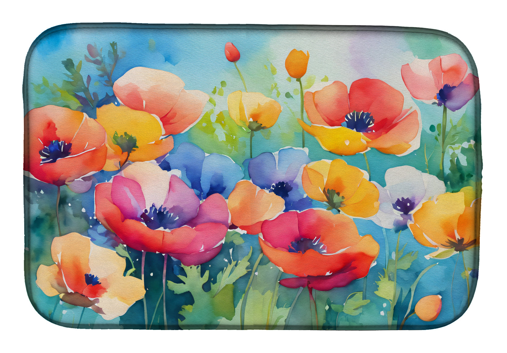 Buy this Anemones in Watercolor Dish Drying Mat