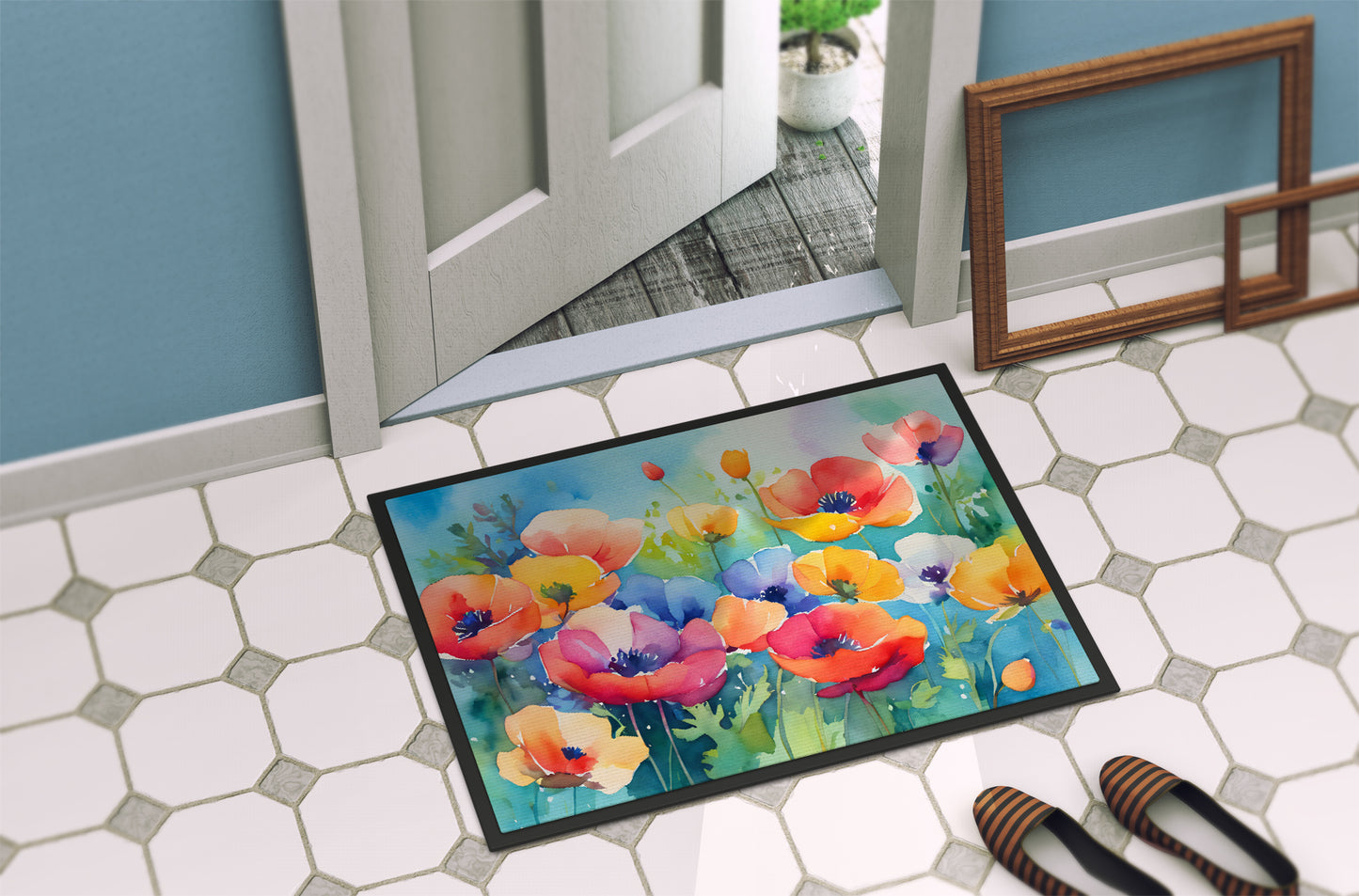 Anemones in Watercolor Doormat