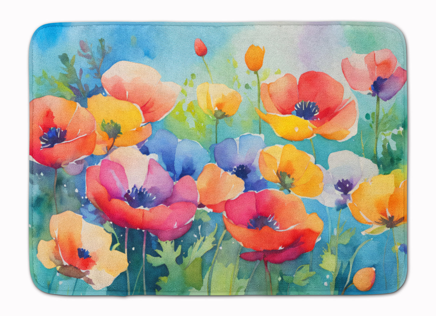 Buy this Anemones in Watercolor Memory Foam Kitchen Mat