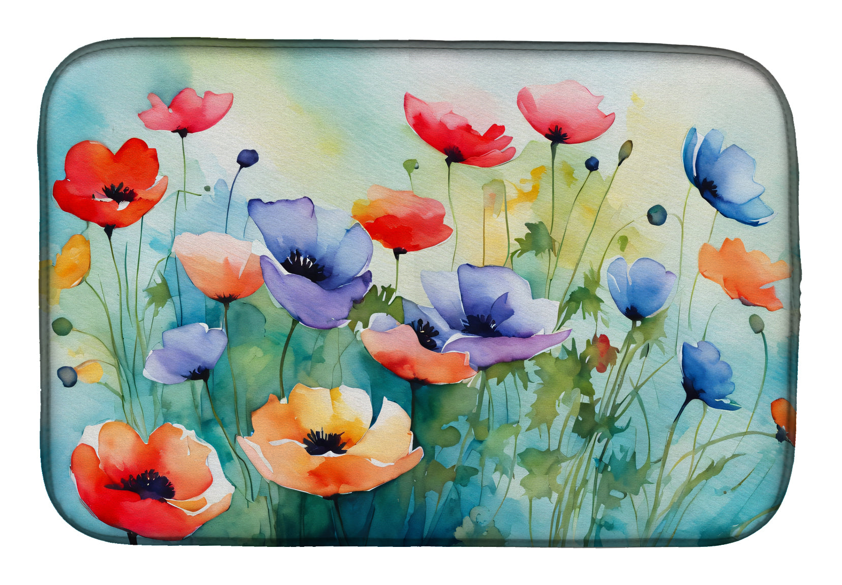 Buy this Anemones in Watercolor Dish Drying Mat