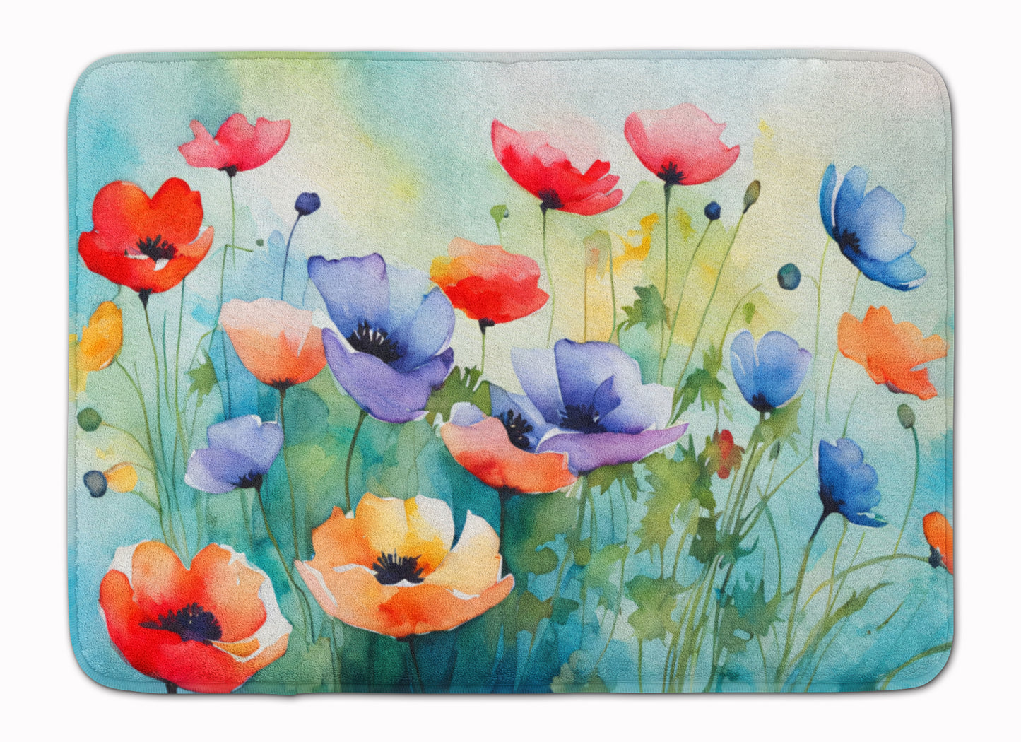 Buy this Anemones in Watercolor Memory Foam Kitchen Mat