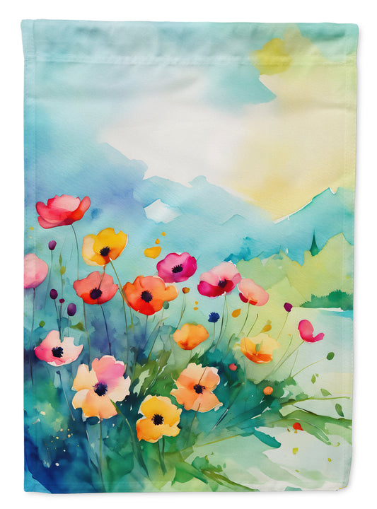 Buy this Anemones in Watercolor House Flag