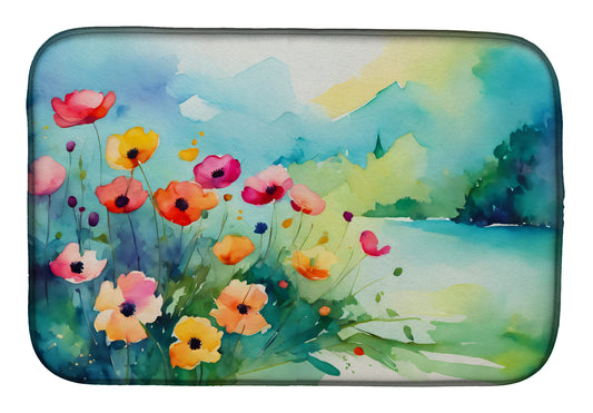 Buy this Anemones in Watercolor Dish Drying Mat