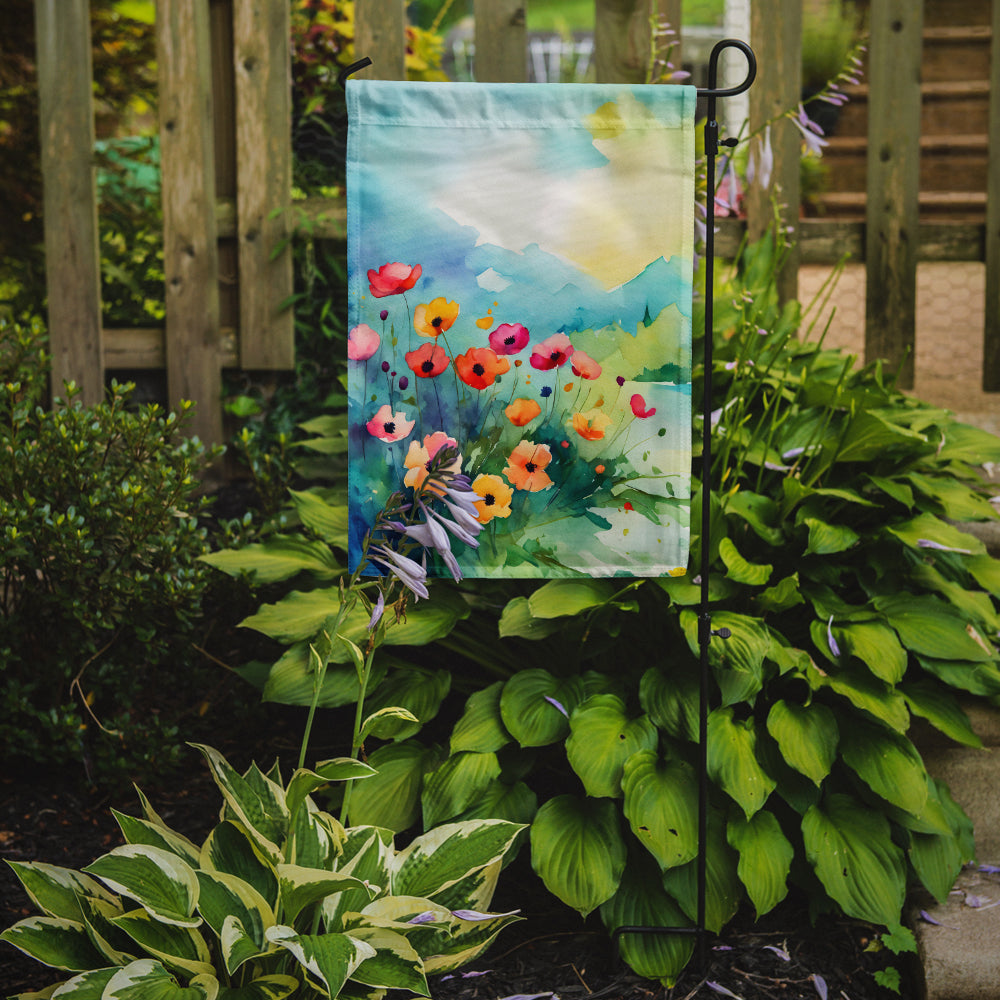 Anemones in Watercolor Garden Flag