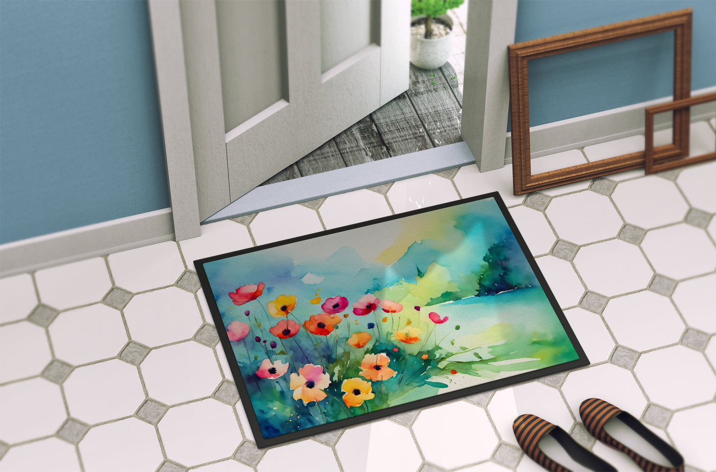 Anemones in Watercolor Doormat