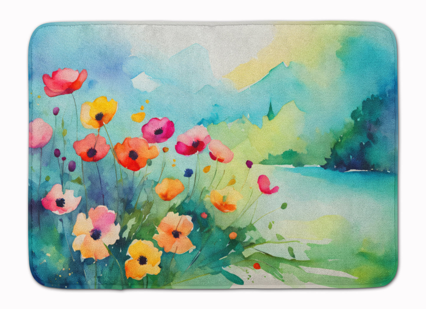 Buy this Anemones in Watercolor Memory Foam Kitchen Mat