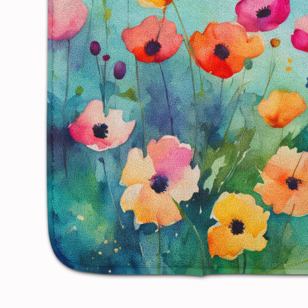 Anemones in Watercolor Memory Foam Kitchen Mat