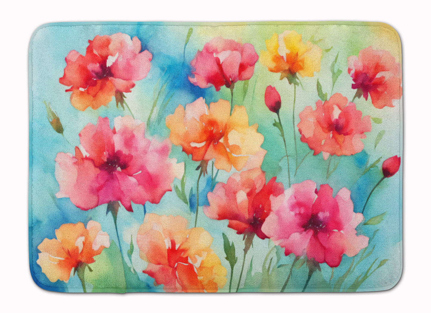 Buy this Carnations in Watercolor Memory Foam Kitchen Mat