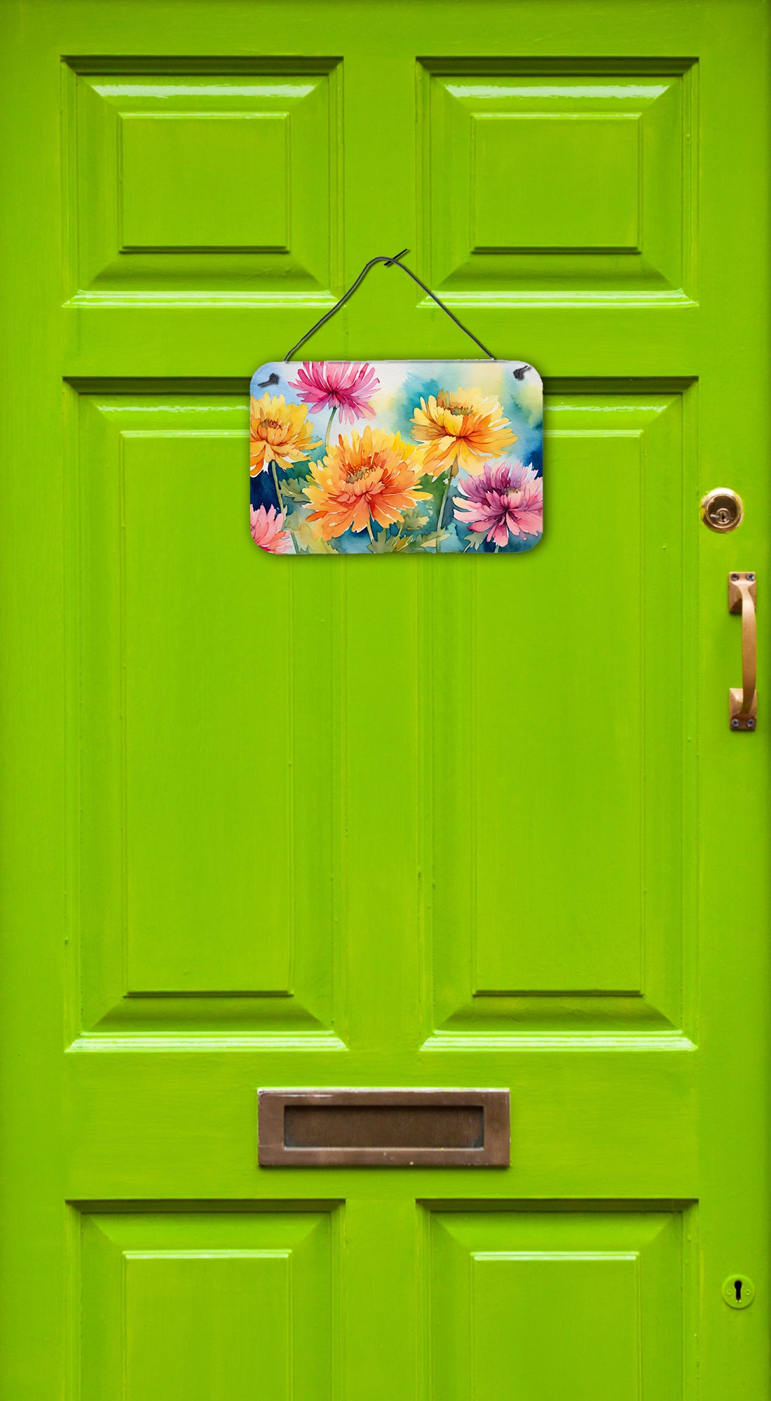 Chrysanthemums in Watercolor Wall or Door Hanging Prints