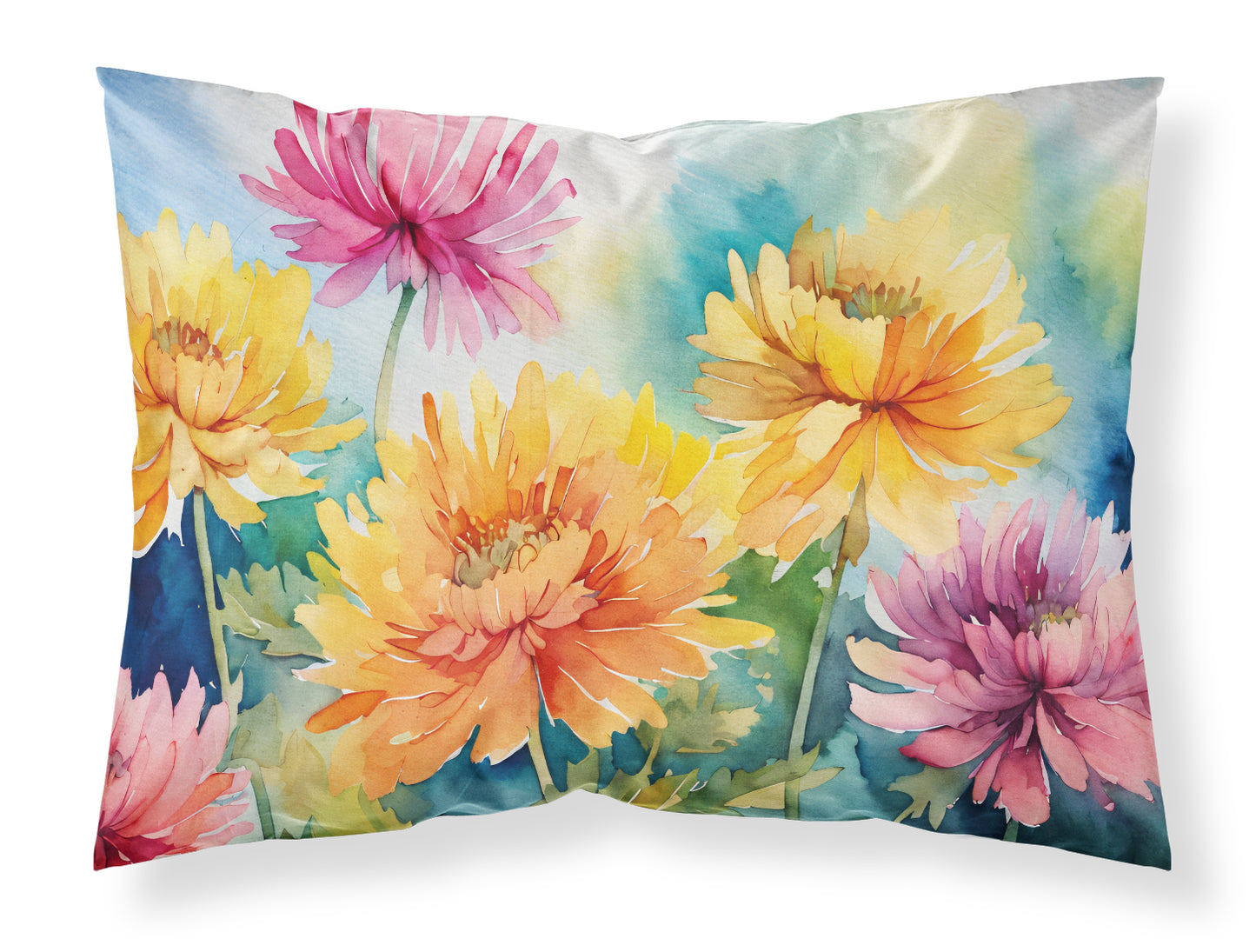 Buy this Chrysanthemums in Watercolor Standard Pillowcase