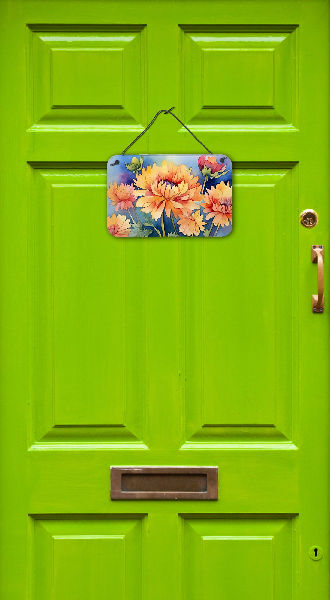 Chrysanthemums in Watercolor Wall or Door Hanging Prints