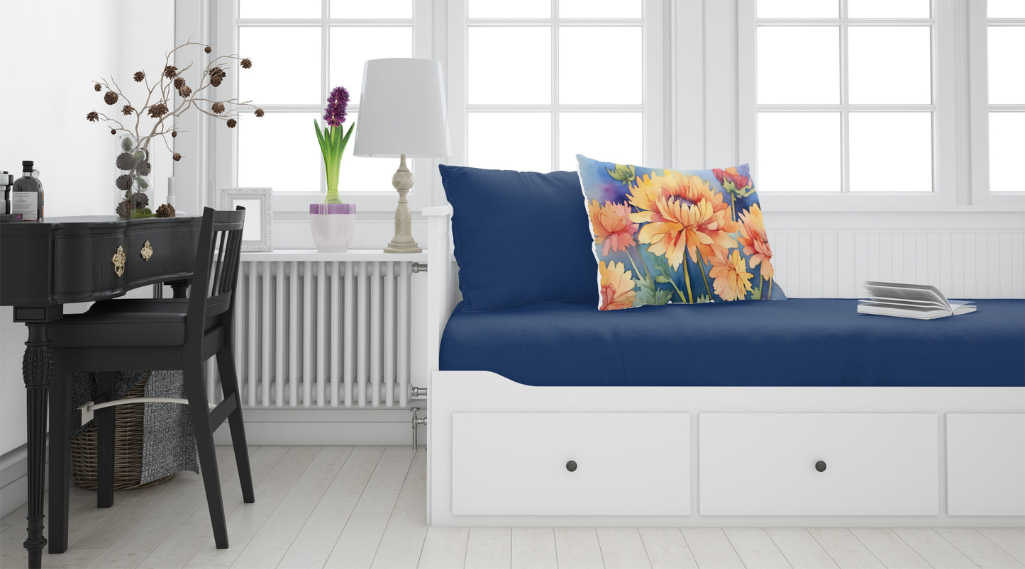 Chrysanthemums in Watercolor Standard Pillowcase