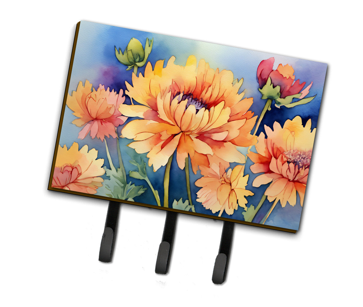 Buy this Chrysanthemums in Watercolor Leash or Key Holder
