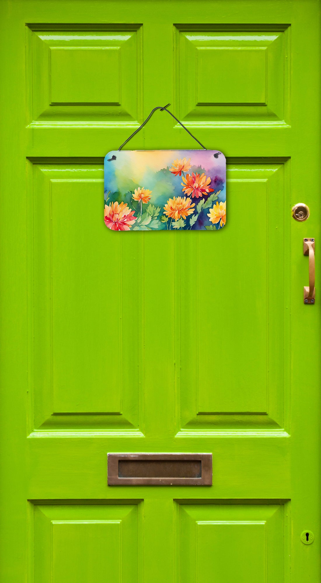 Chrysanthemums in Watercolor Wall or Door Hanging Prints