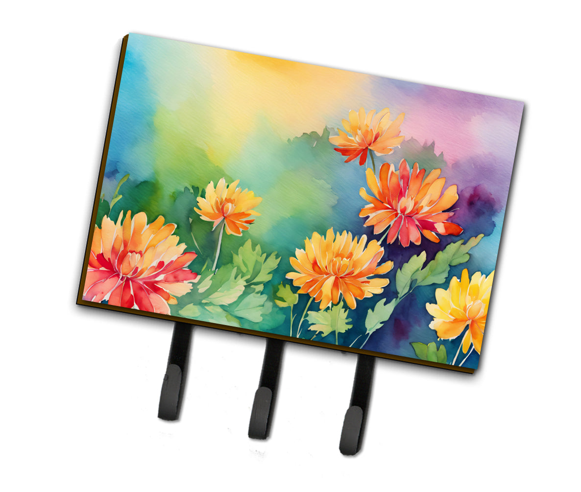 Buy this Chrysanthemums in Watercolor Leash or Key Holder