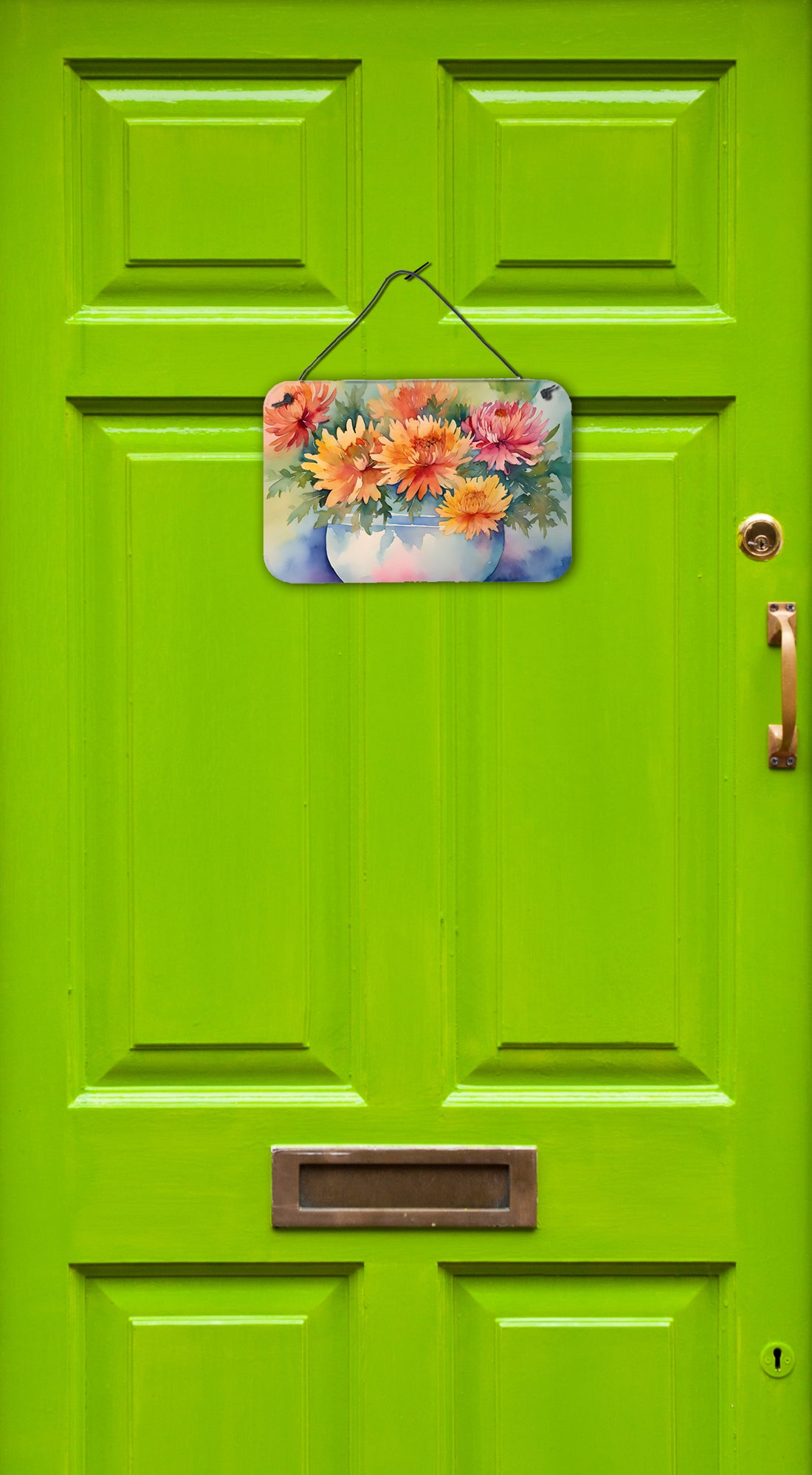 Chrysanthemums in Watercolor Wall or Door Hanging Prints
