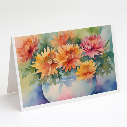 Buy this Chrysanthemums in Watercolor Greeting Cards Pack of 8