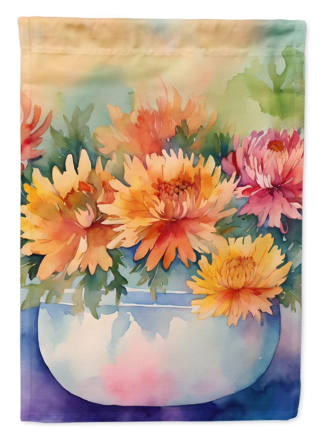 Buy this Chrysanthemums in Watercolor Garden Flag